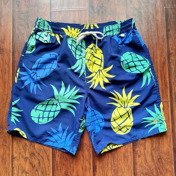 🍍Polo Ralph Lauren Pineapple Swim Trunks Mens XL Beach Tropical Pony Logo Summer - Picture 2 of 16